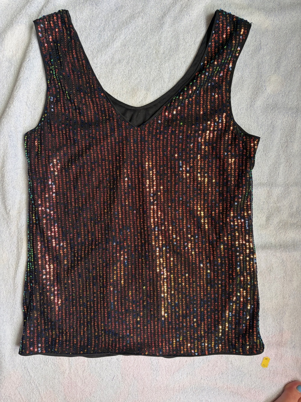 Women’s Black Sequin Tank Top - Sparkling Evening Style